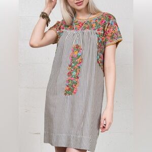 Sister Mary Striped Mary Lou Mexican Dress Size XS